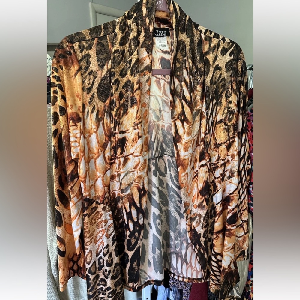 Jostar Cardigan Sz S Multicolor Shimmer Open Front